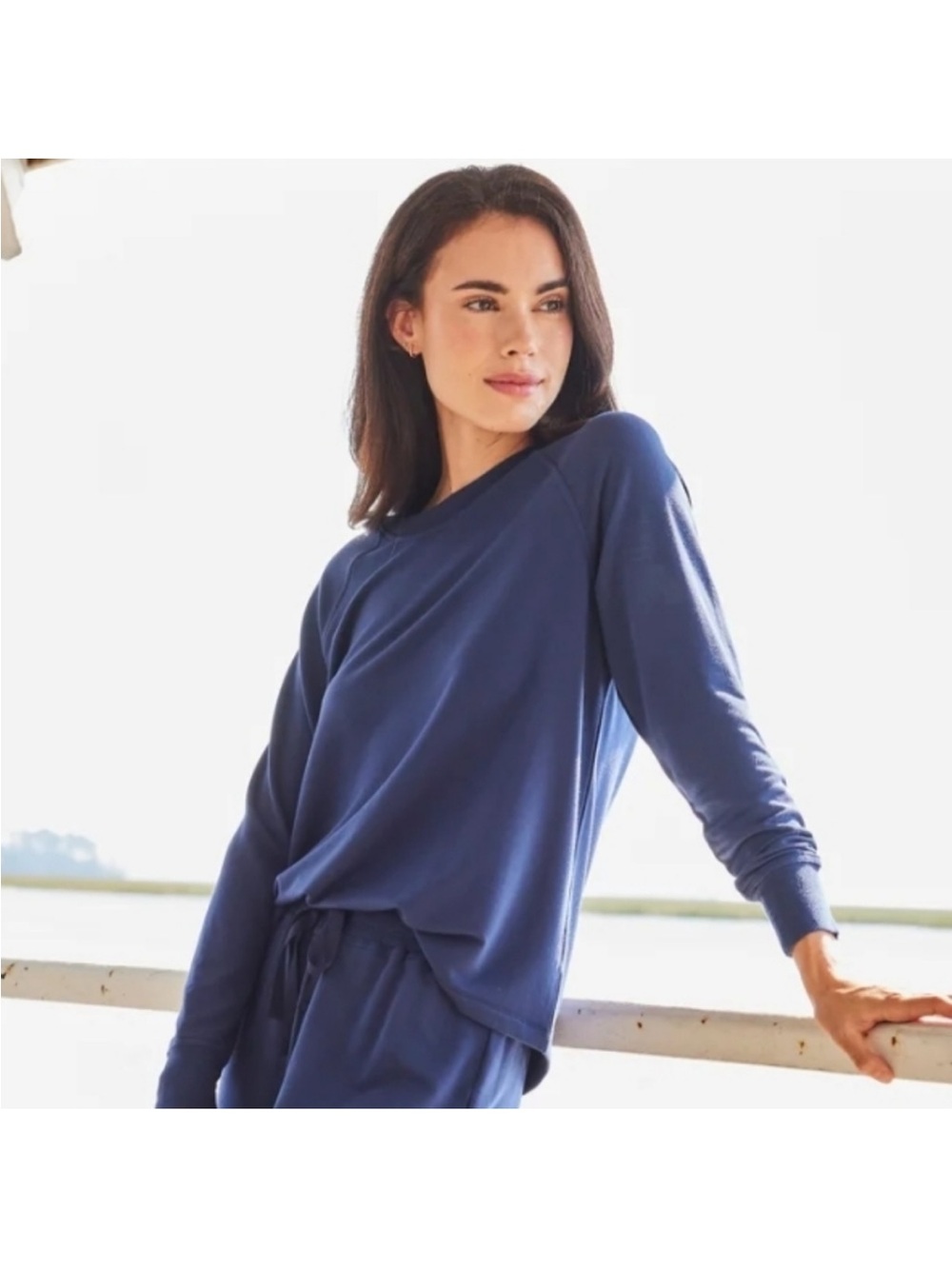 LAKE Pajamas Modal Long Sleeve Lounge Sweatshirt